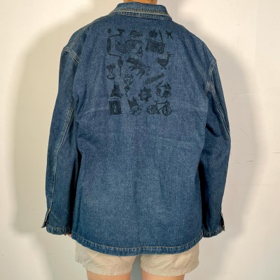🔵 Veste en jean, impression au dos 🔵 🔵 Veste en jean, impression au dos 🔵