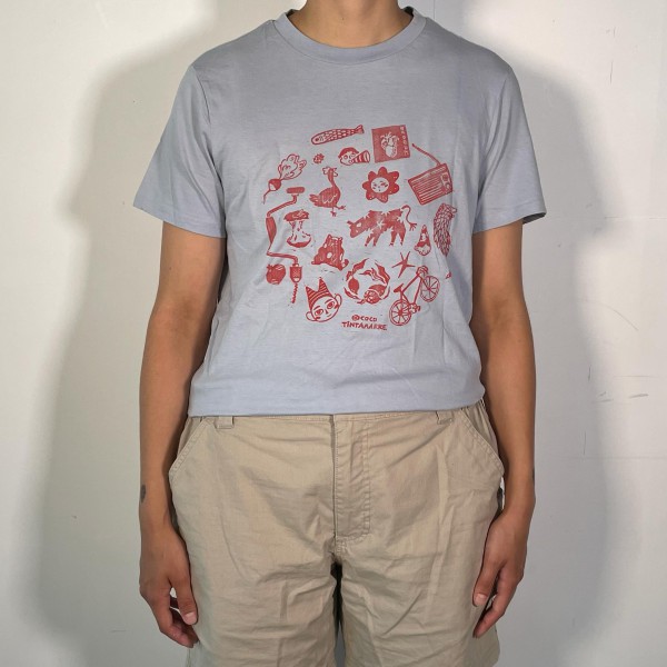 🩶 Tee-shirt gris, impression à l'avant 🩶