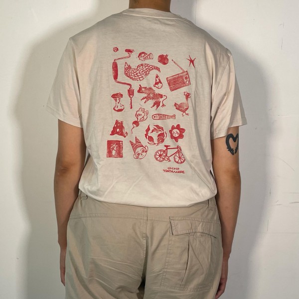 🥥 Tee-shirt beige, impression à l'arrière 🥥