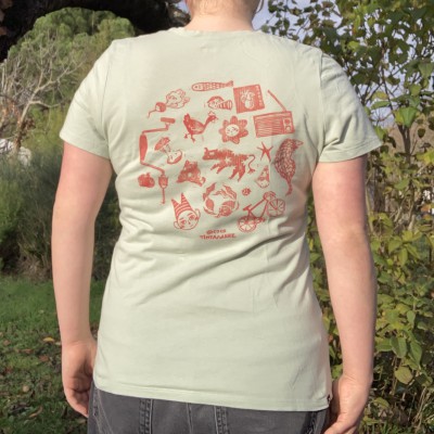 🍀 Tee-shirt vert, impression au dos 🍀