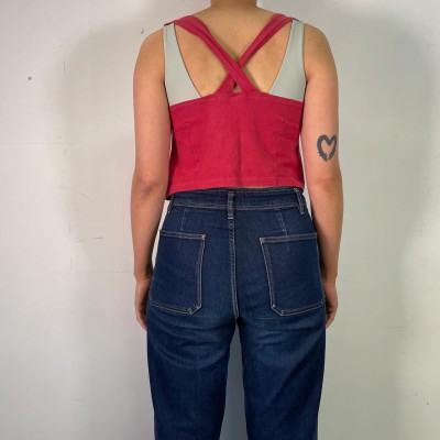 🔴 Débardeur crop top rouge, impression à l'avant 🔴