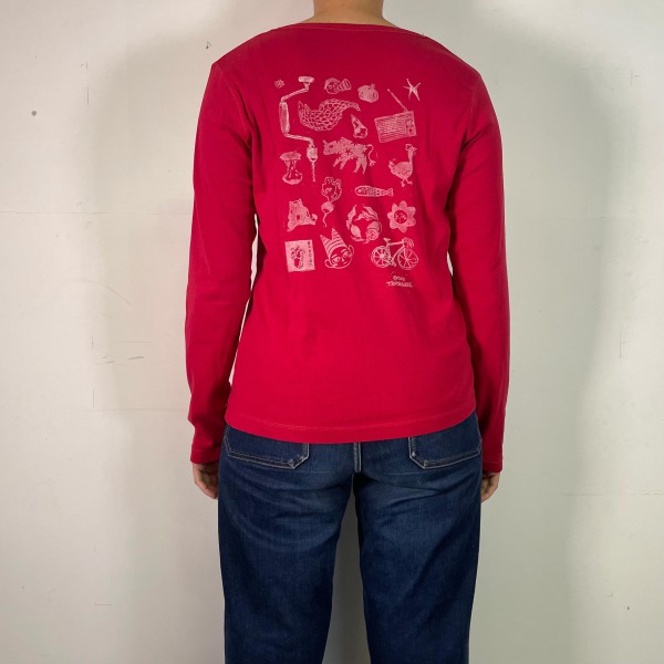 🔴 Tee-shirt rouge, impression au dos 🔴