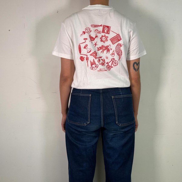 ⚪ Tee-shirt blanc, impression au dos ⚪