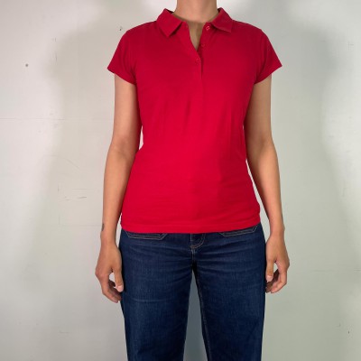 🔴 Polo rouge, impression au dos 🔴