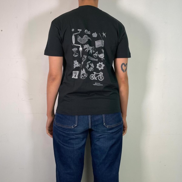 ⚫ Tee-shirt noir, impression au dos ⚫